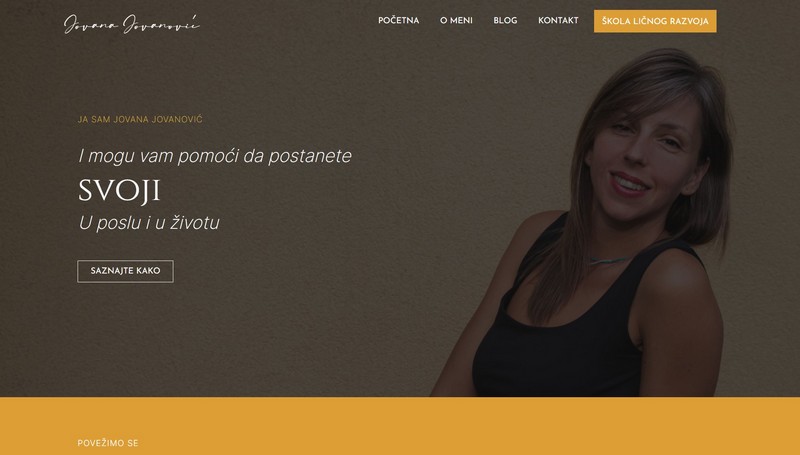 Maja Vučković Izrada sajta za Jovanu Jovanović