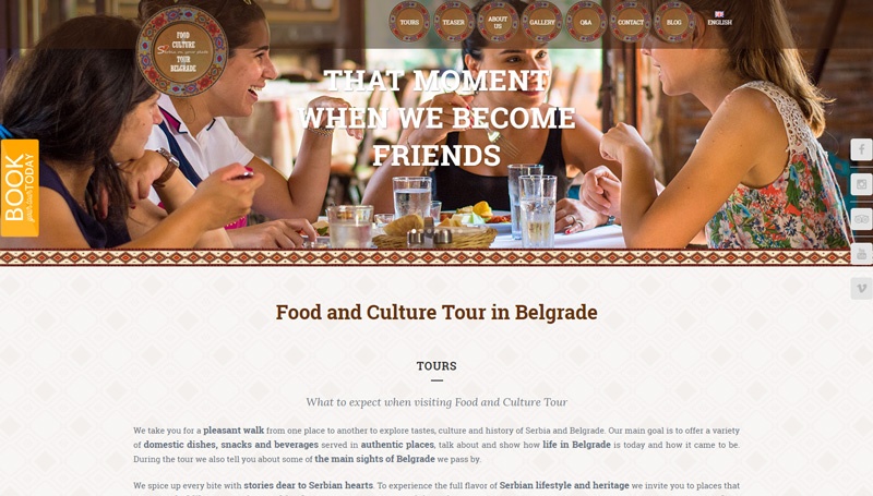 Food and Culture Tour in Belgrade website
