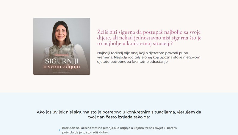 Maja Vučković Izrada sajta za Gloriju Peranić